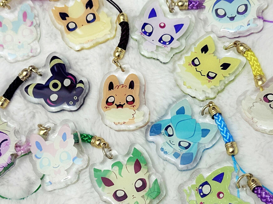 Eeveelution Phone Charms